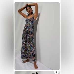 Anthropologie smocked back jumpsuit size small